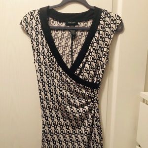 Retro Black and white Wrap Dress